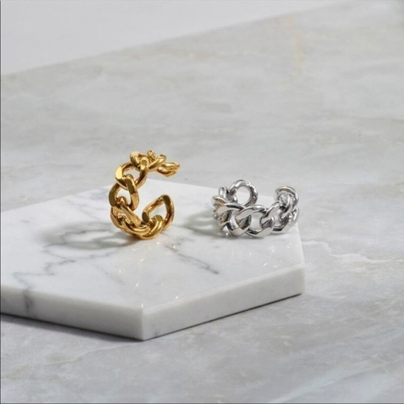 💎new 925 Sterling Chunky Chain Ring Resizable - Picture 6 of 11